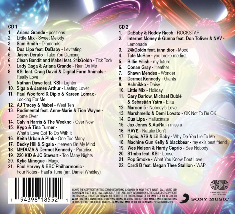 Various Artists NOW That's What I Call Music! 107 (CD) Album - Imagen 4 de 4
