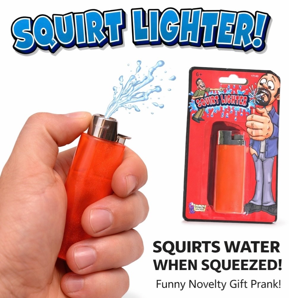 cigarette lighter joke SQUIRTING LIGHTER Squirt Water Joke Cigar Cigarette Trick Prank Gag Fake  Bic Toy