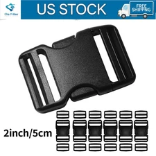 6Set Buckles for Nylon Webbing Straps 2", Quick Side Release Plastic Buckles Cli