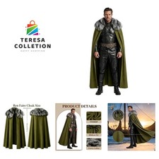 Medieval Cultural Revival Fur Cloak,Men's Viking Cloak,King's Cloak Costume,H...