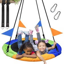 40 Inch Saucer Tree Swing Flying 900lb Weight Capacity 2 Added Hanging Straps...