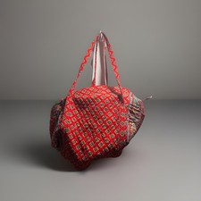 Vera Bradley Quilted Cotton Large Tote Travel Bag Red Floral Retired Handbag