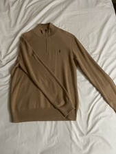 Polo Ralph Lauren Men's Sand Color Quarter Zip Pullover Sweater Size M