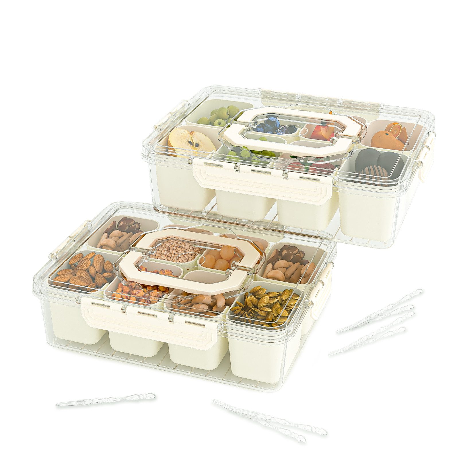 8 Compartment Snack Lunch Box 2 Pack