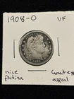 1908-O Liberty Barber 90% Silver US Quarter VF, Nice Patina & Eye Appeal