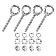 4-Sets Stainless Eyebolt M6x59mm Shoulder Lifting Eye Bolt with Nuts Washers