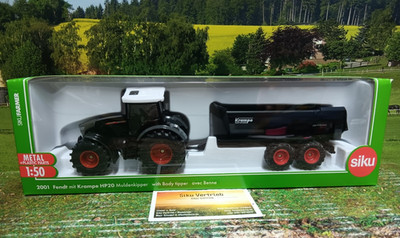 Siku Art.Nr.: 2001-Fendt mit Krampe Muldenipper HP20,1:50,Black Edition,neu