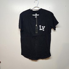 Landyachtz SZ Medium Mens Button Down Shirt Skate Black Rare NWT