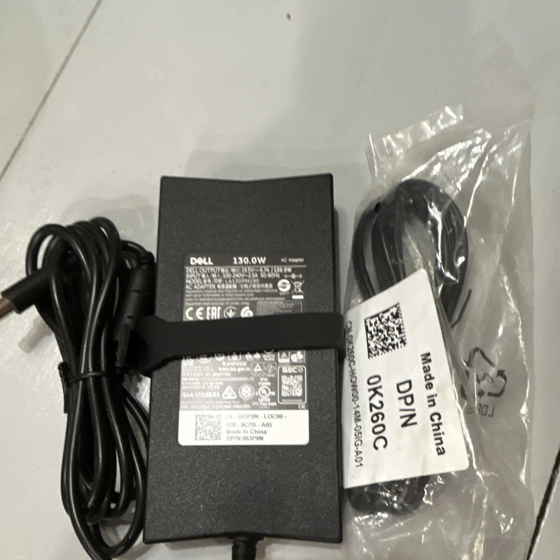 Dell 130W Power Adapter 19.5V 6.7A HA130PM190 DP/N 063P9N Black