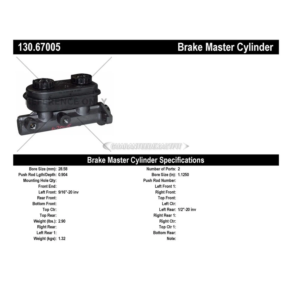 Cilindro maestro de freno centrado TCP para Dodge B150 B250 B350 B3500 B2500 Foto 3 de 3