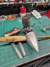 rc engine airplane moki m180- moki 30 w/exhaust and prop/spinner