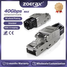 ZoeRax 10PCS Toolless RJ45 Ethernet Connector for Cat6A Cat7 Cat8