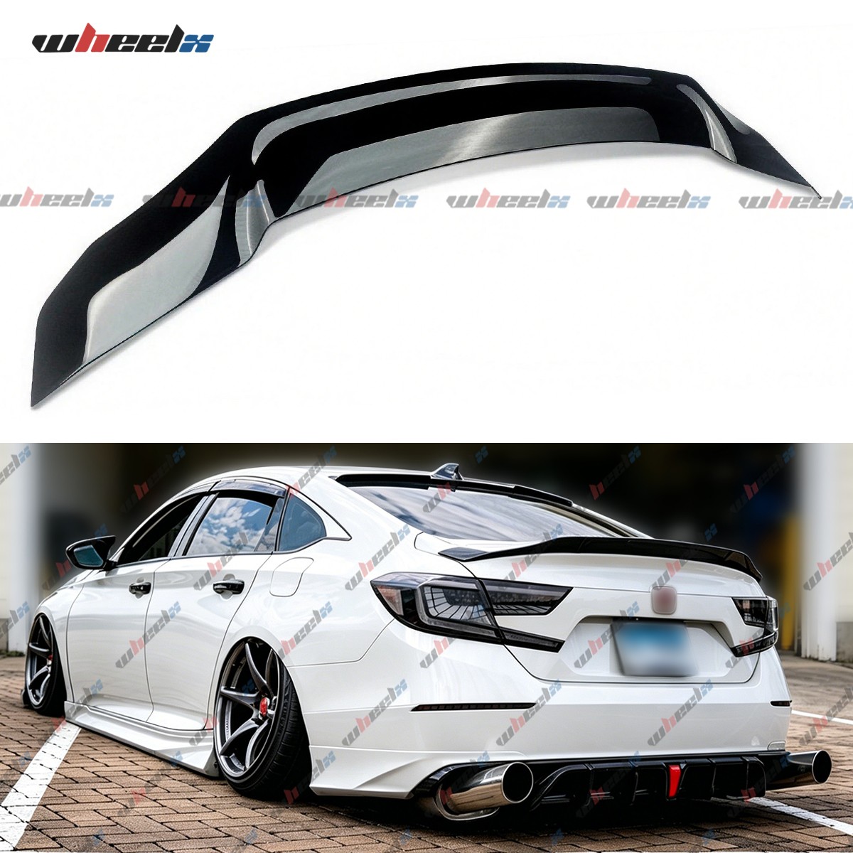 FITS 18-2022 HONDA ACCORD GLOSS BLACK JDM HIGHKICK STYLE DUCKBILL TRUNK SPOILER