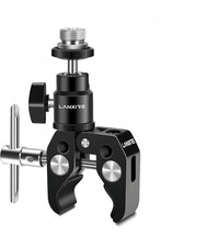 Super Clamp Mic Microphone Mount Crab Clamp Double Ball Head with 1/4...