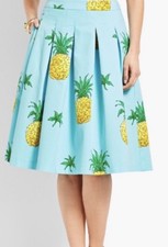 Talbots Cotton Pleated Pineapple Skirt Size 4 NWOT