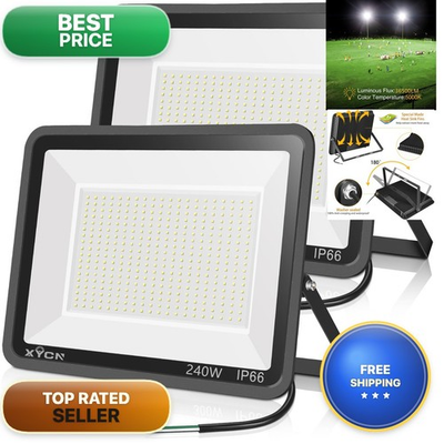 #ad Xycn 2 Pack 240W Led Flood Lights100 277V Ip65 Waterproof 5000K Daylight 1700 $142.18