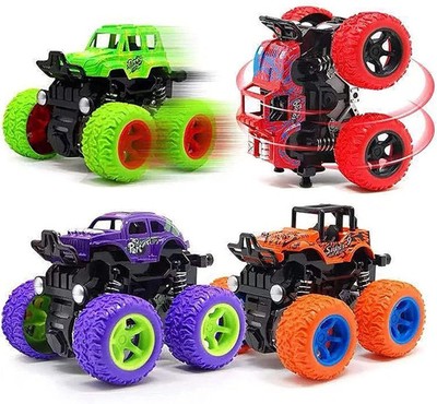 Monster Truck for Boys 3 4 5 6 7 Year Old,4 Pack Push and Go Friction Powered Ca