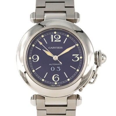 Authentic Cartier Pasha C Grande Date W31047M7 Stainless Steel Mechanical Au...