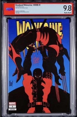 Deadpool Wolverine WWIII #1 Kubert Artist Exc Variant Signed PSA 9.8 WP Not CGC 