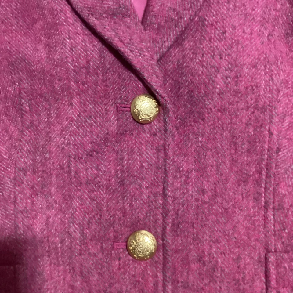 Chaqueta Blazer Talbots Espiga Mezcla Lana Mujer 12P Pequeña Rosa Trabajo Carrera Foto 3 de 4
