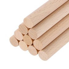 Wooden Dowel Rods, 10mm 3/8 x 8 Inch Round Wooden Rod for DIY,Pack of 10