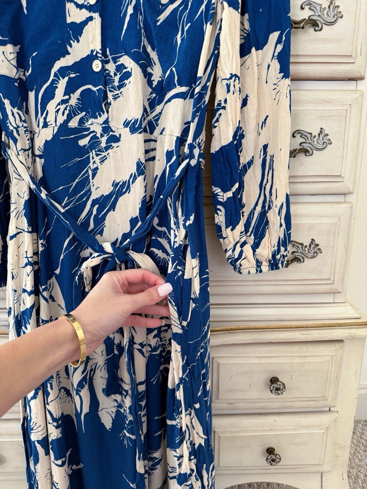 Zara Blue Paradise Maxi Dress Resort Wear thumbnail 5