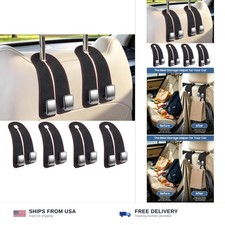 Amooca Car Headrest Hooks 4-Pack Suede Seat Organizer with Metal Core