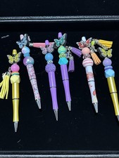 Handmade Beaded Pens with Colorful Butterfly Focal Beads   Unique Gifts