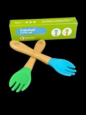 2ER SET BAMBUS KINDER GABELN FÜR KINDER ZW 6 +  36 MONATEN  SCHMUCKJAGD