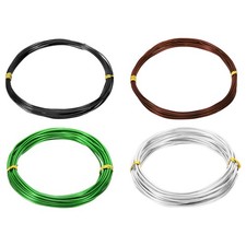 16.4ft Aluminum Wire, 4pcs 0.8mm 1mm 1.5mm 2mm, Silver Copper Black Green