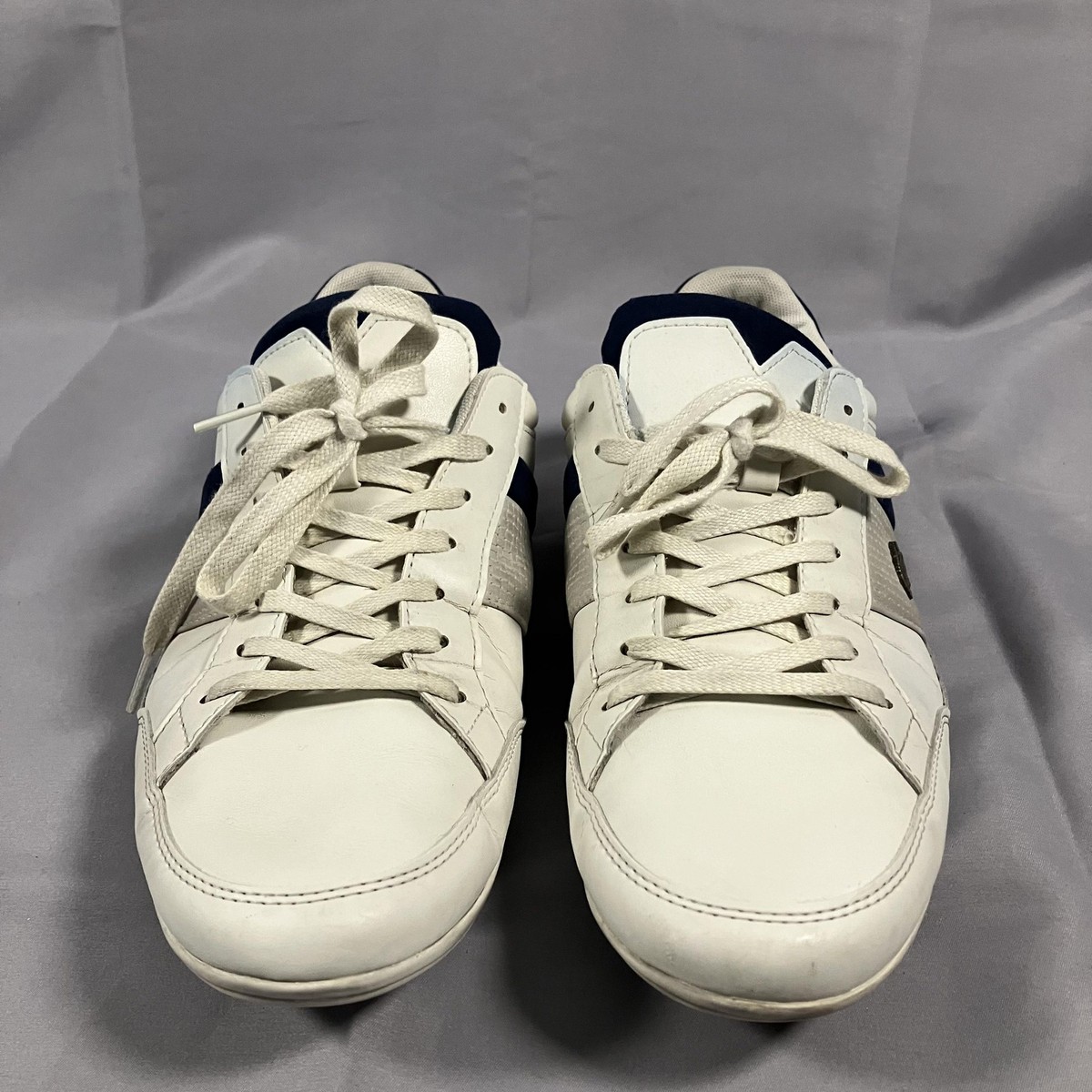 Lacoste Chaymon 120 4 CMA Shoes Mens Size 9.5 White Blue Leather Casual Sneakers Lacoste Chaymon CR Fashion Sneaker Shoes - White/Dark Blue  main image 3