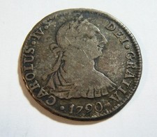 BOLIVIA 1790 PTS PR Charles IV 2 Reales