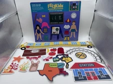 Felt Kids Play System Mixed Lot School Bus Railroad States Sea Fruit 42 Pieces