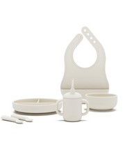 First Bites Silicone Baby Feeding Set - Led Full Kit, Oatmeal
