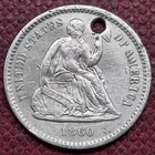 1860 O Seated Liberty Half Dime 5c XF+ Details #100760