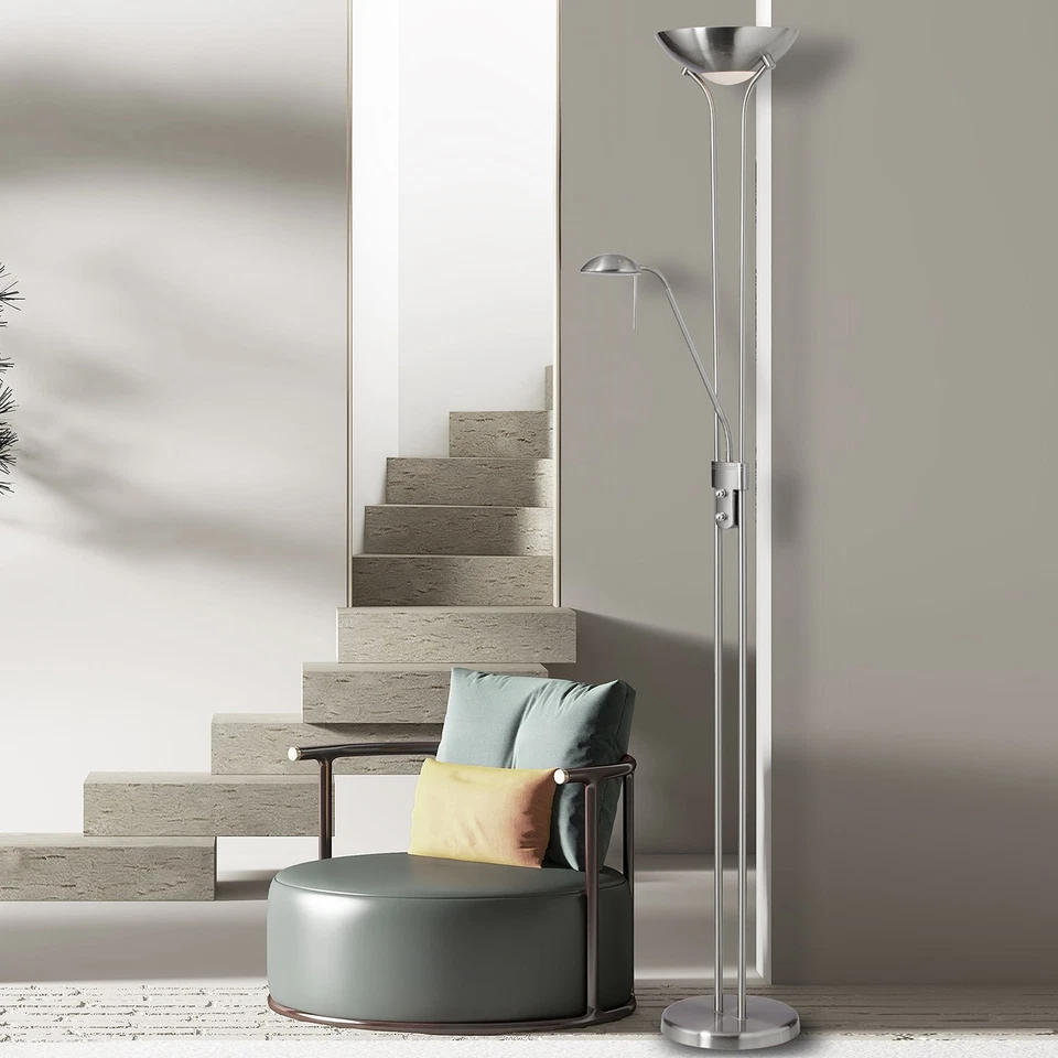 Lâmpada de assoalho Dainolite 505F bronze 3 luzes 71"H dupla função com luz de leitura - Imagem 2 de 4