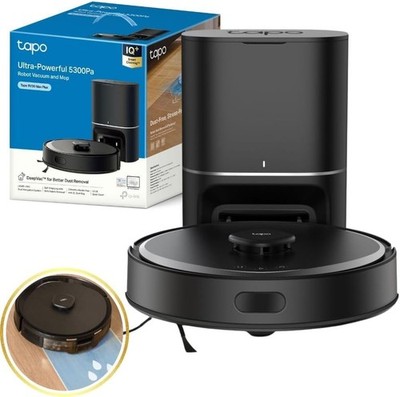 Tapo RV30 Max Plus Saugroboter mit Wischmopp, 5300Pa LiDAR Navigation