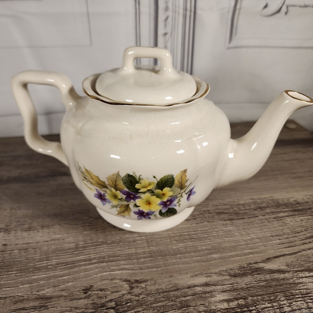 Arthur Price 英国ヴィンテージ 笛吹ケトル Arthur Wood Teapot Tea Pot 5991 Staffordshire England Floral
