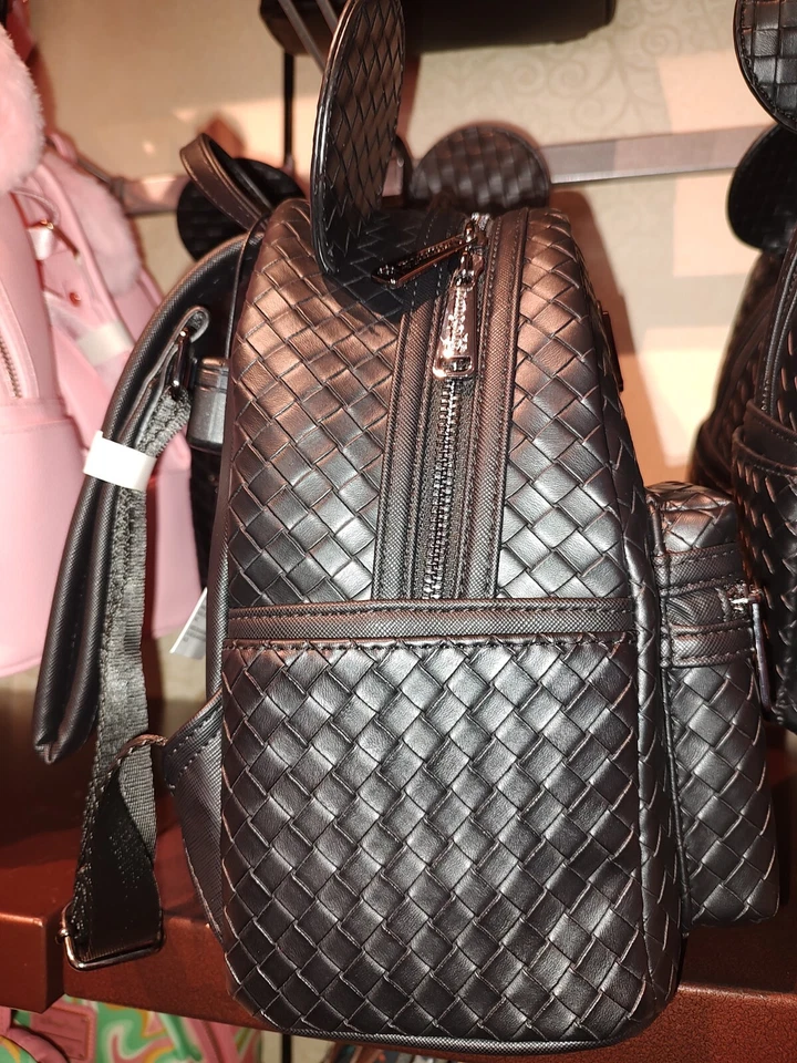 Disney Parks Mickey Mouse Woven Black Loungefly Mini Backpack NWT - Image 2 of 4