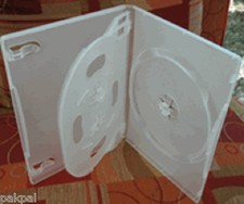 50 New Clear 14mm Slim 3-Disc Triple DVD Case w/Booklet Clip RL58