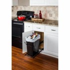 35 50 Quart Black Single Can Kitchen Cabinet Pullout Trash System Bottom Mount