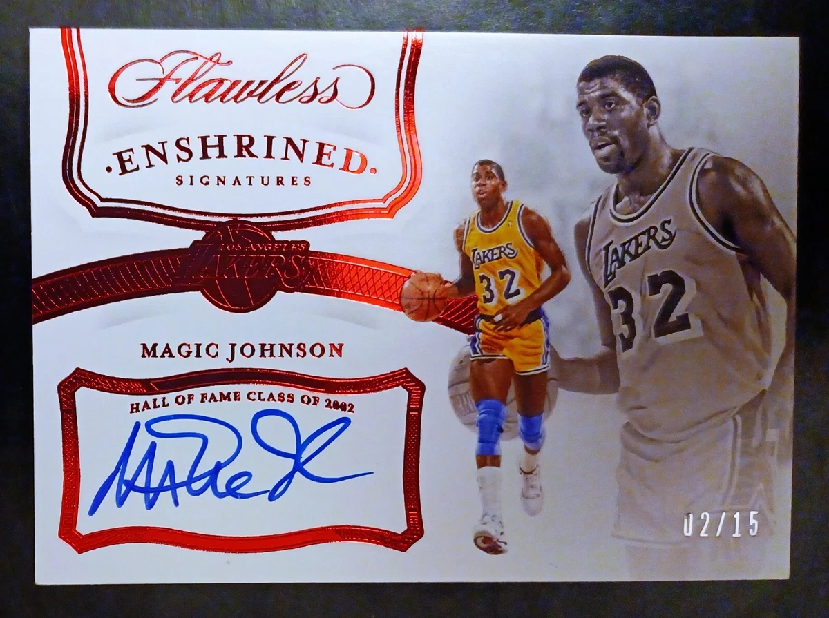 Panini Magic Johnson Basketball Autographed Sports Trading Cards