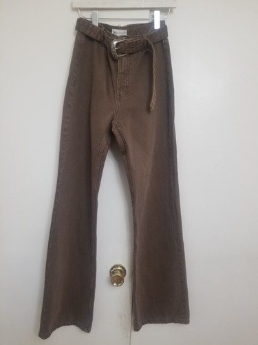 Zara TRF Jeans mit breitem Bein braun Größe 6