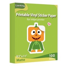 Printable Vinyl Sticker Paper for Inkjet Printer 100 Sheets Matte White Water...