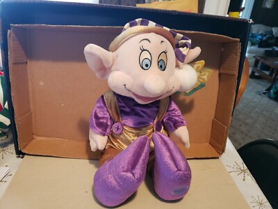 Disney Store Exclusive Plush Christmas Dopey with Tag Purple & Gold Outfit #19
