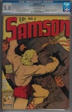 SAMSON #1- CGC 5.0-1940 FOX PUBL. POWELL/TUSKA ARTWK WWII