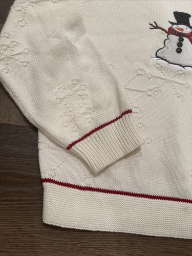 Cabelas Knit Christmas Snowman Tree Sweater Size Medium - Picture 6 of 18