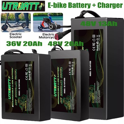 36V/48V 20Ah Lithium Battery w/Charger&BMS for Ebike Electric Bicycle Scooter