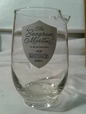Vintage  mixer glass The Seagram Martini is so dry its BONE DRY cocktail drink 