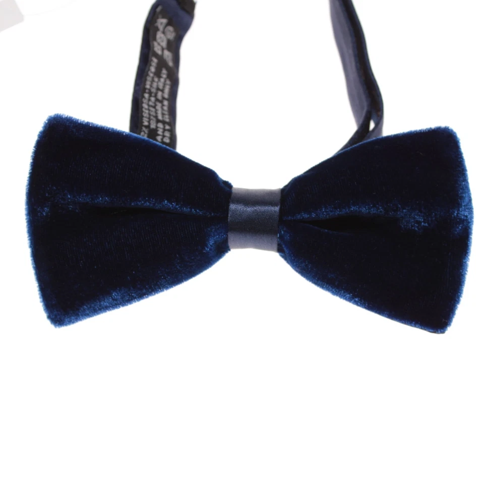 Conjunto de faja y pajarita de terciopelo plisado Italo Ferretti nuevo con etiquetas talla ajustable azul Foto 2 de 4